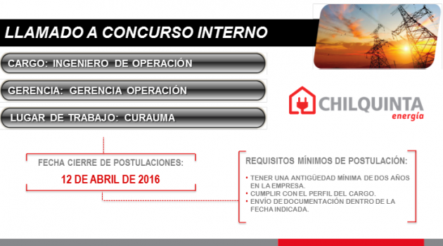 Concurso Interno: Ingeniero de Operación 
