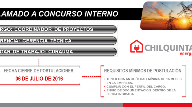 Concurso Interno: Coordinador de Proyectos