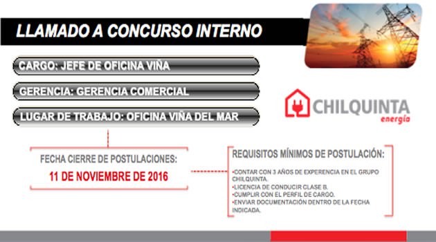 Concurso Interno Jefe de Oficina Viña