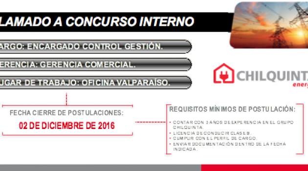 Concurso Interno Encargado Control Gestión