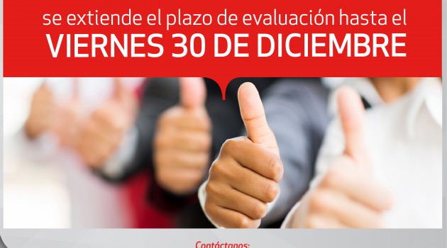 Etapa de evaluación a colaboradores se extiende hasta el 30 de diciembre